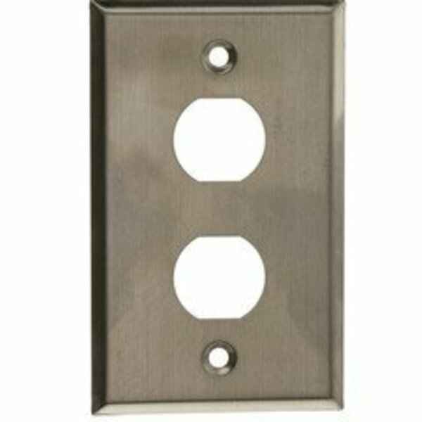 Swe-Tech 3C Outdoor Wall Plate w/ Water Seal, Stainless Steel , 2 Port, Single Gang FWT30X8-71002